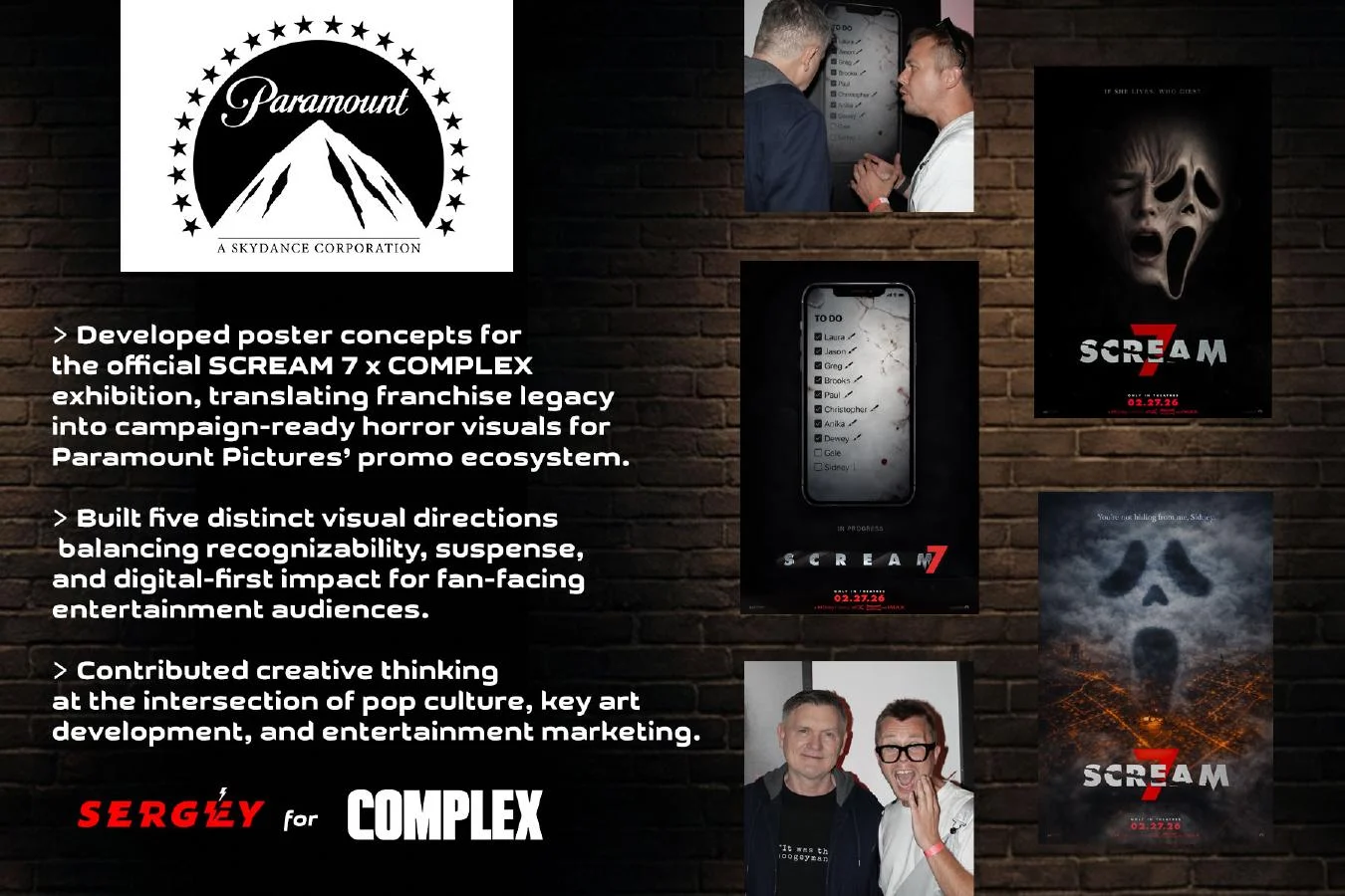 SCREAM 7 × Complex campaign