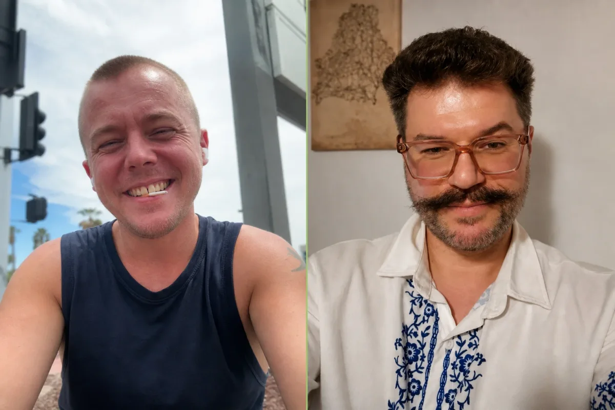 Sergéy Ulyanov and Vasil in a Belarusian-language video conversation